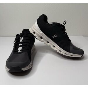 On Cloudrunner Mens Size 12.5 Eclipse Frost Black Gray‎ Fitness Comfort Workout